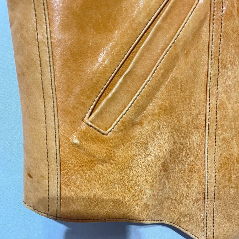 Vintage Western Leather Cowboy Vest - Picture 6 of 9